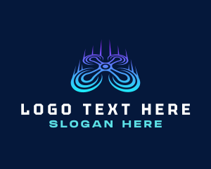 Production - Flying Aerial Drone logo design