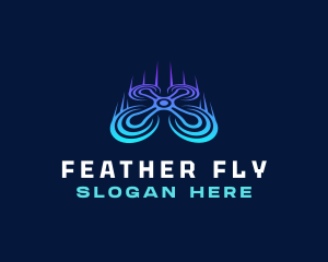 Flying Aerial Drone logo design