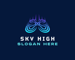 Flying Aerial Drone logo design