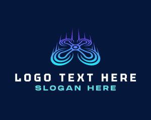 Fidget - Flying Aerial Drone logo design