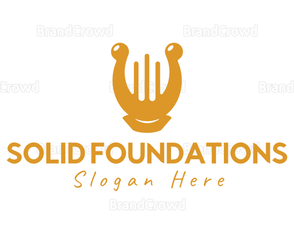 Elegant Harp Fork Bars Logo