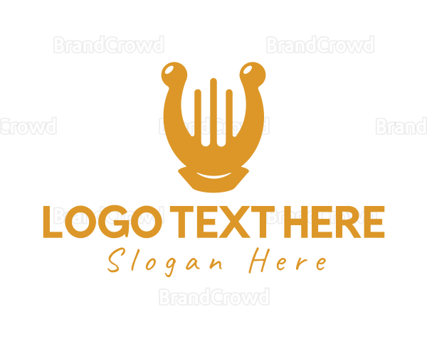 Elegant Harp Fork Bars Logo