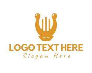 Analysis - Elegant Harp Fork Bars logo design