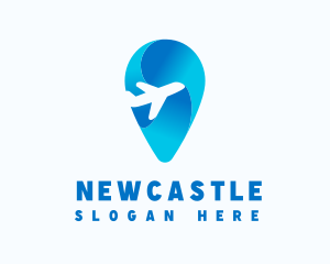Locator - Airplane Location Pin logo design
