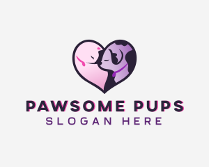 Kitty Dog Heart logo design