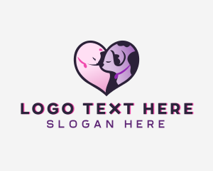 Love - Kitty Dog Heart logo design