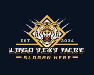 Animal - Wild Tiger Scratch Gaming logo design