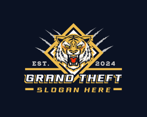 Character - Wild Tiger Scratch Gaming logo design
