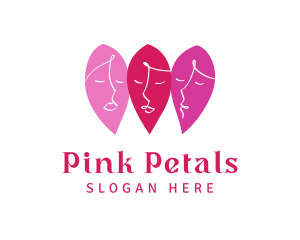 Pink Leaf Face logo design