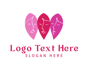 Facial - Pink Leaf Face logo design