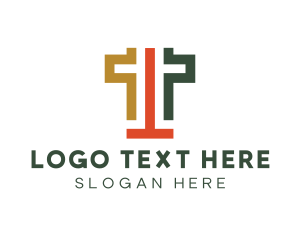 Religion - Abstract T Stroke logo design