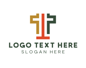 Geometric - Abstract T Stroke logo design