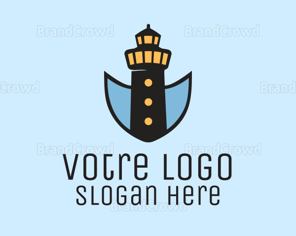 Lighthouse Tower Shield Logo