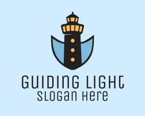 Lighthouse Tower Shield logo design