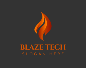 Orange Fire Blaze logo design