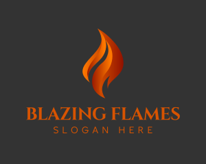 Orange Fire Blaze logo design