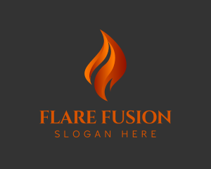 Flare - Orange Fire Blaze logo design