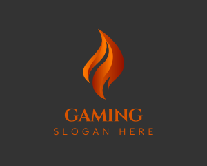 Heating - Orange Fire Blaze logo design