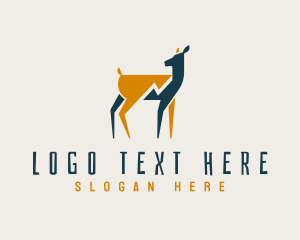 Zoo - Lightning Bolt Deer logo design