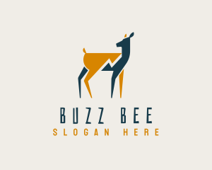 Buzz - Lightning Bolt Deer logo design