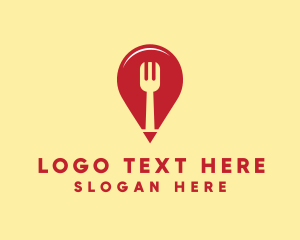 Red Fork - Food Restaurant Location Finder logo design