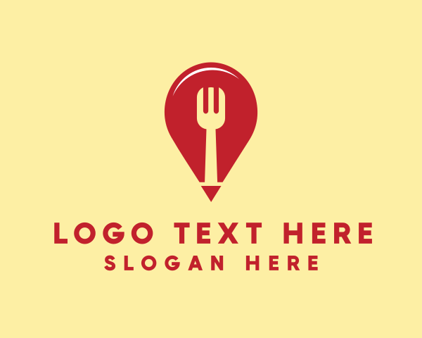 Red Fork - Food Restaurant Location Finder logo design