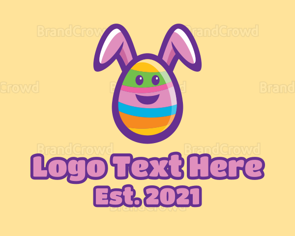 Colorful Easter Bunny Egg Logo