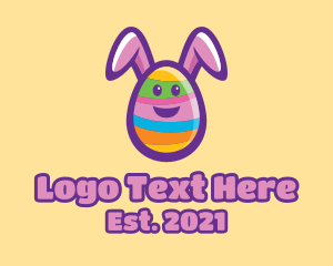 Infinity Sign - Colorful Easter Bunny Egg logo design