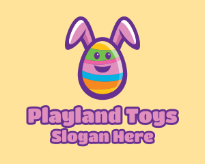 Colorful Easter Bunny Egg Logo