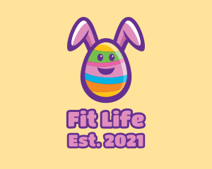 Toy Shop - Colorful Easter Bunny Egg logo design