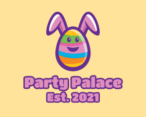 Colorful Easter Bunny Egg logo design