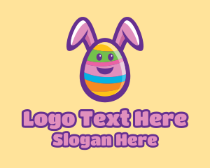 Colorful Easter Bunny Egg Logo