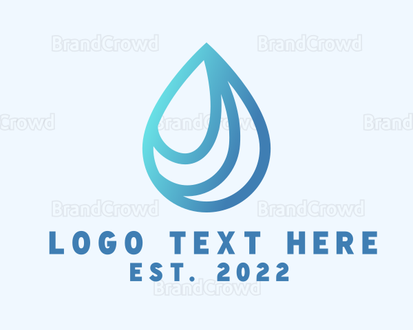 Water Droplet Fluid Logo