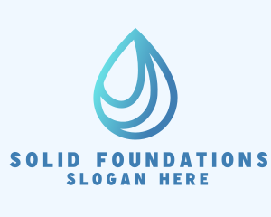 Water Droplet Fluid Logo