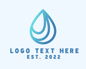 H2o - Water Droplet Fluid logo design