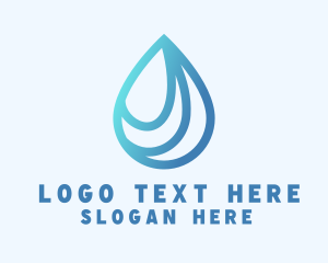 Water Droplet Fluid Logo