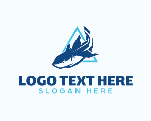 Fisherman - Geometric Shark Predator logo design