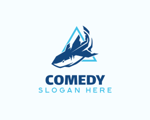 Geometric Shark Predator Logo