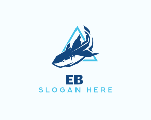 Fish - Geometric Shark Predator logo design