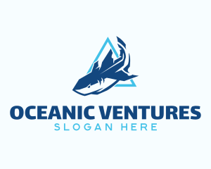 Geometric Shark Predator logo design