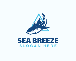 Geometric Shark Predator logo design