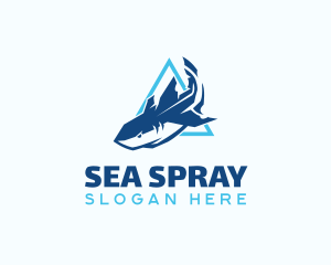 Geometric Shark Predator logo design