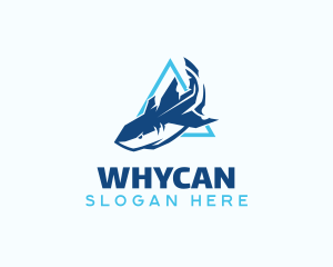 Surf - Geometric Shark Predator logo design