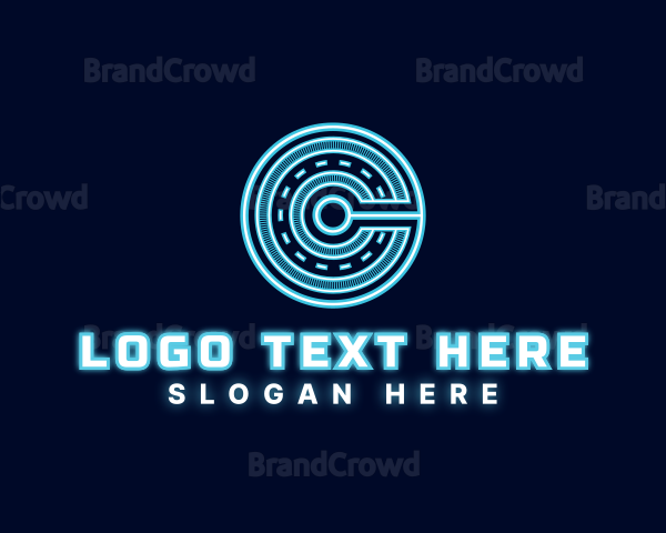 Hologram Technology Letter C Logo