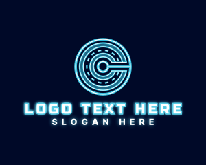 Information - Hologram Technology Letter C logo design