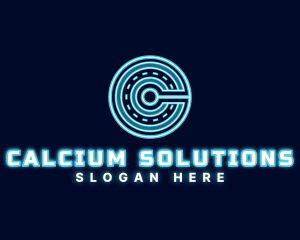 Hologram Technology Letter C logo design