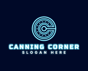 Hologram Technology Letter C logo design