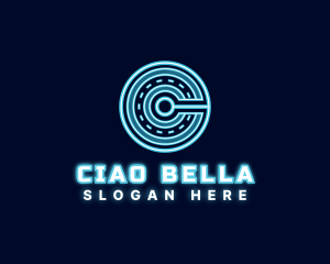 Hologram Technology Letter C logo design