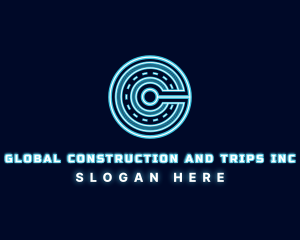Neon - Hologram Technology Letter C logo design