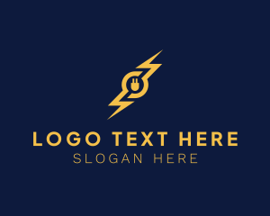 Battery - Plug Lightning Energy logo design